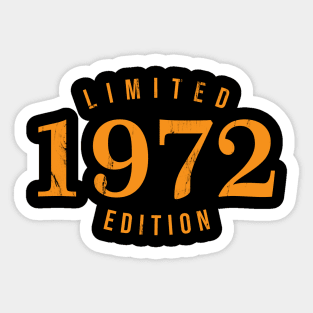 1972 Limited Edition 49th Birthday Party Shirt Sticker